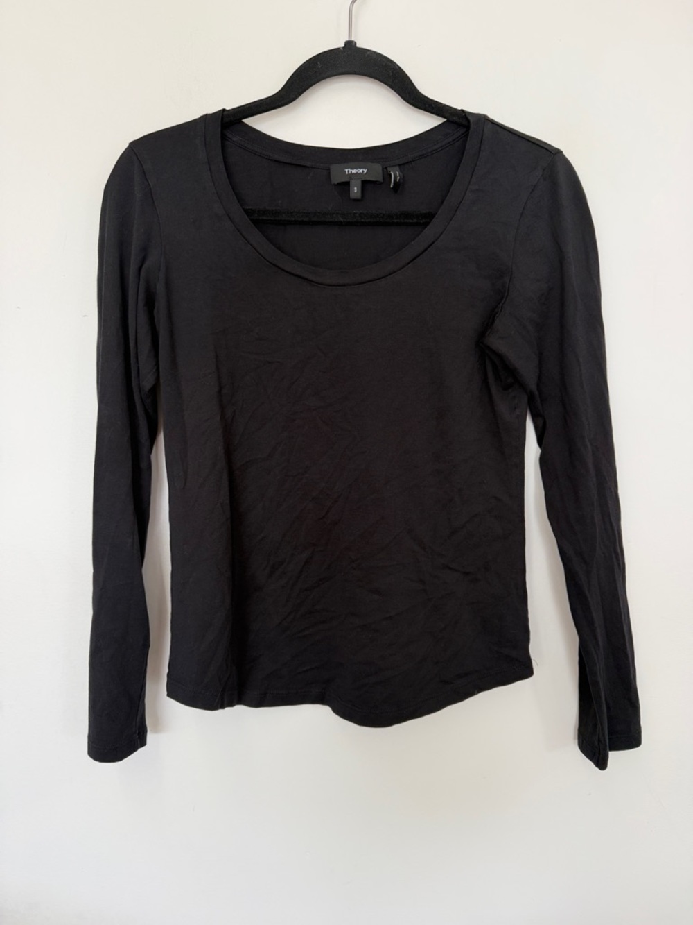 Theory black long sleeve top S